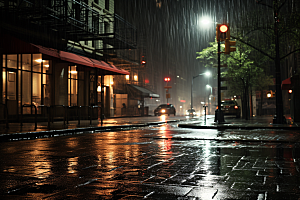 暴雨大雨雨天摄影图