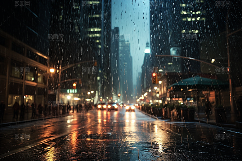 暴雨室外大雨摄影图