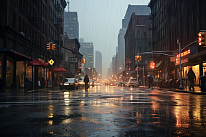 暴雨雨天户外摄影图