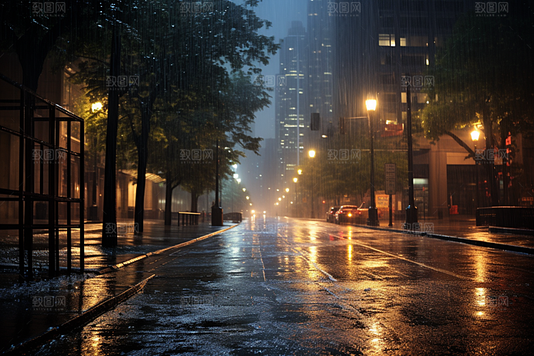 暴雨高清雨天摄影图