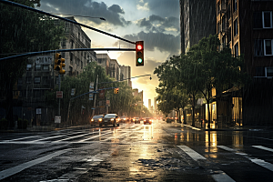 暴雨室外自然摄影图