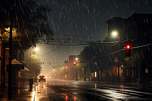 暴雨环境雨夜摄影图