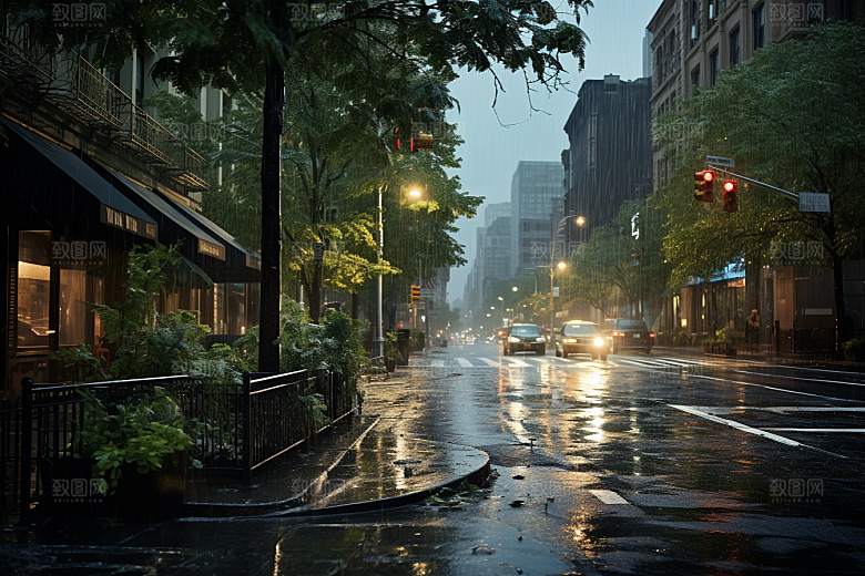 暴雨自然大雨摄影图