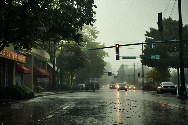 暴雨环境雨天摄影图
