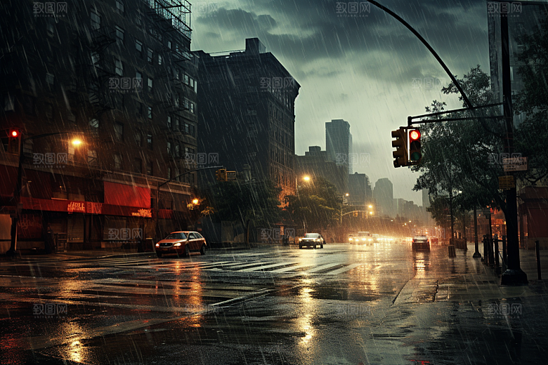 暴雨雨天下雨摄影图