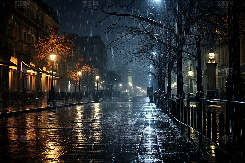 暴雨高清大雨摄影图