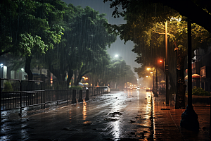 暴雨室外下雨摄影图