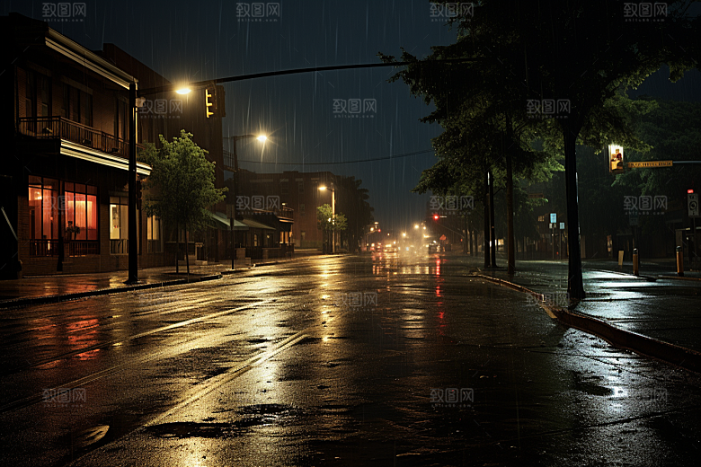 暴雨雨夜户外摄影图