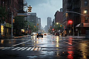 暴雨雨夜室外摄影图