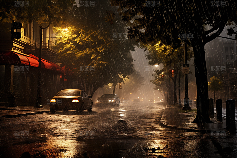 暴雨高清雨天摄影图