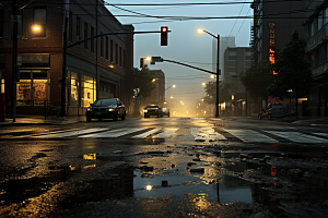 暴雨雨夜安静摄影图