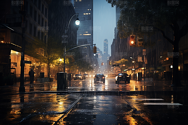 暴雨下雨自然摄影图