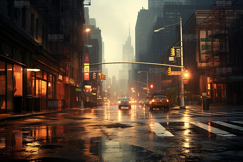 暴雨户外雨夜摄影图