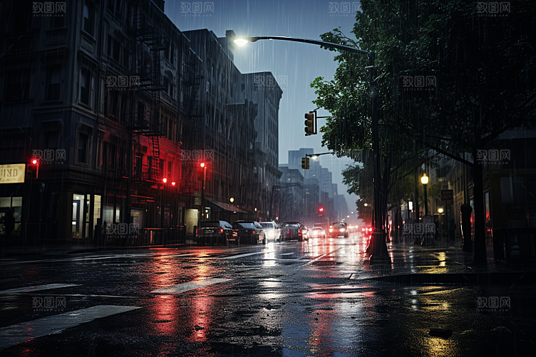 暴雨雨天环境摄影图
