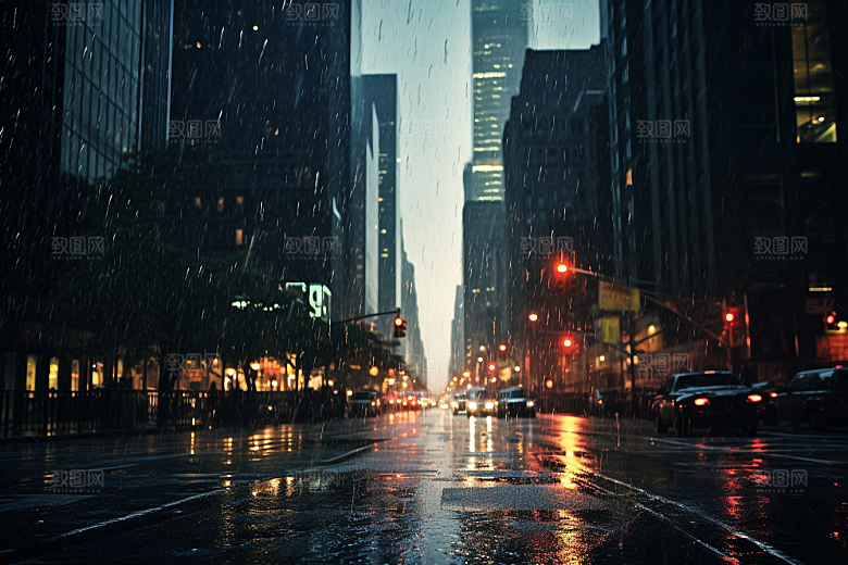 暴雨自然下雨摄影图