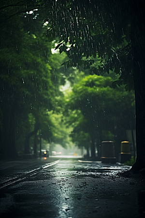 暴雨雨天下雨摄影图