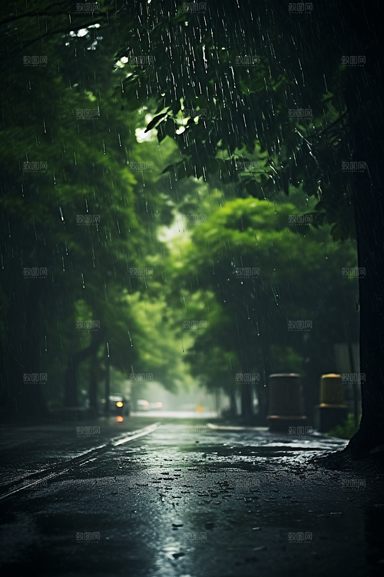 暴雨雨天下雨摄影图