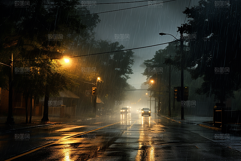 暴雨下雨室外摄影图