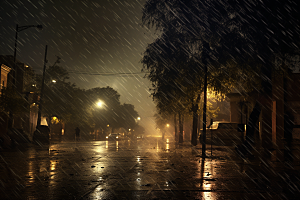 暴雨下雨环境摄影图
