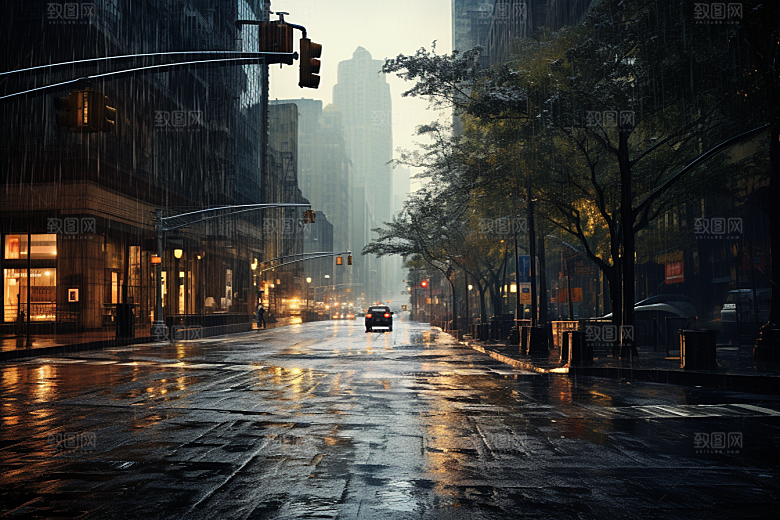 暴雨安静雨天摄影图
