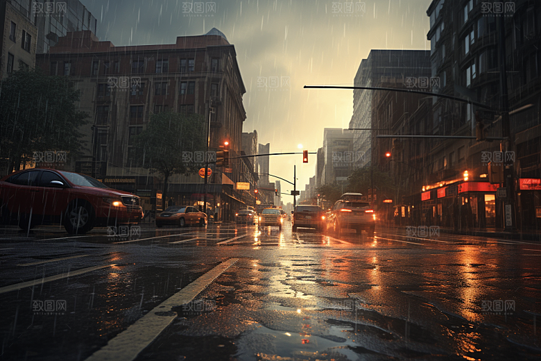 暴雨安静室外摄影图