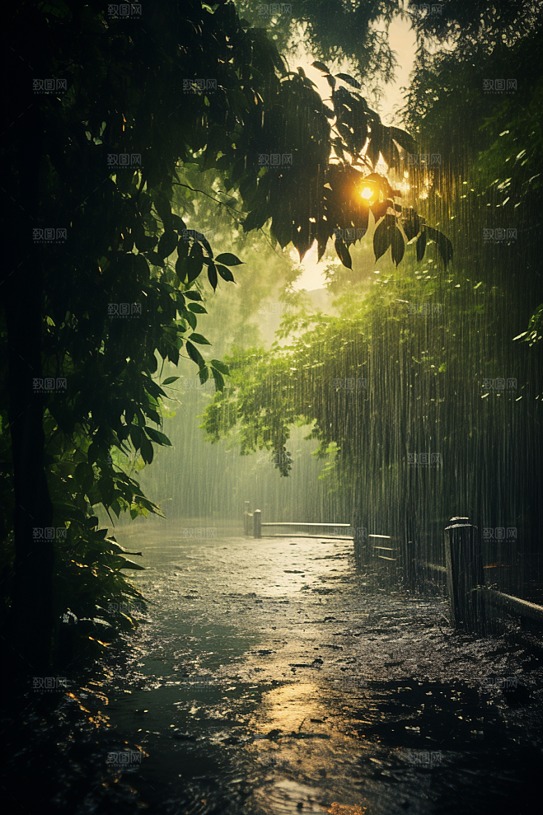 暴雨大雨安静摄影图
