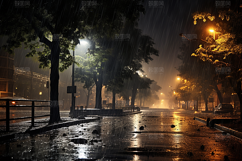 暴雨户外室外摄影图