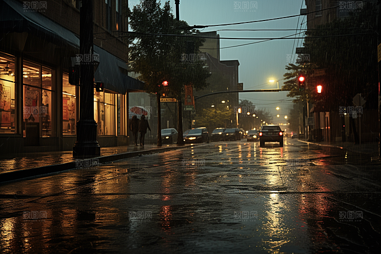 暴雨户外大雨摄影图
