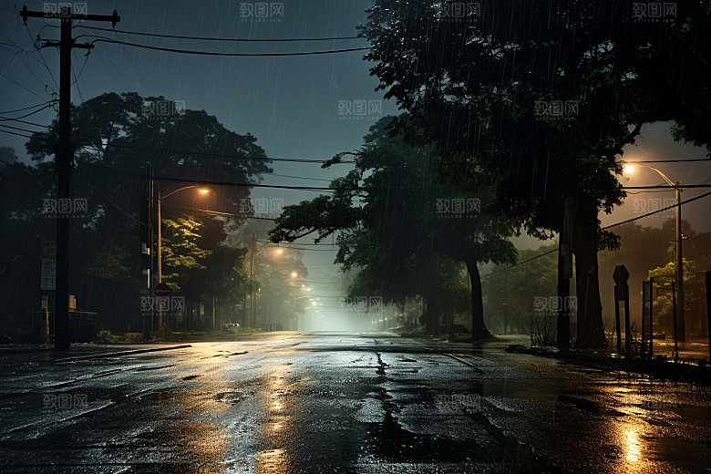 暴雨高清大雨摄影图