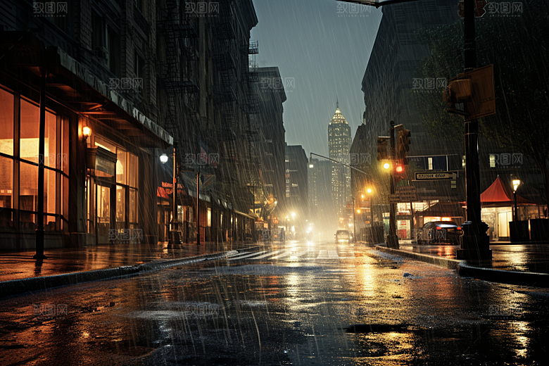 暴雨环境室外摄影图