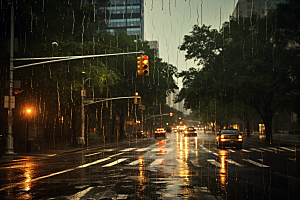 暴雨雨天下雨摄影图