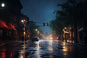 暴雨雨天雨夜摄影图