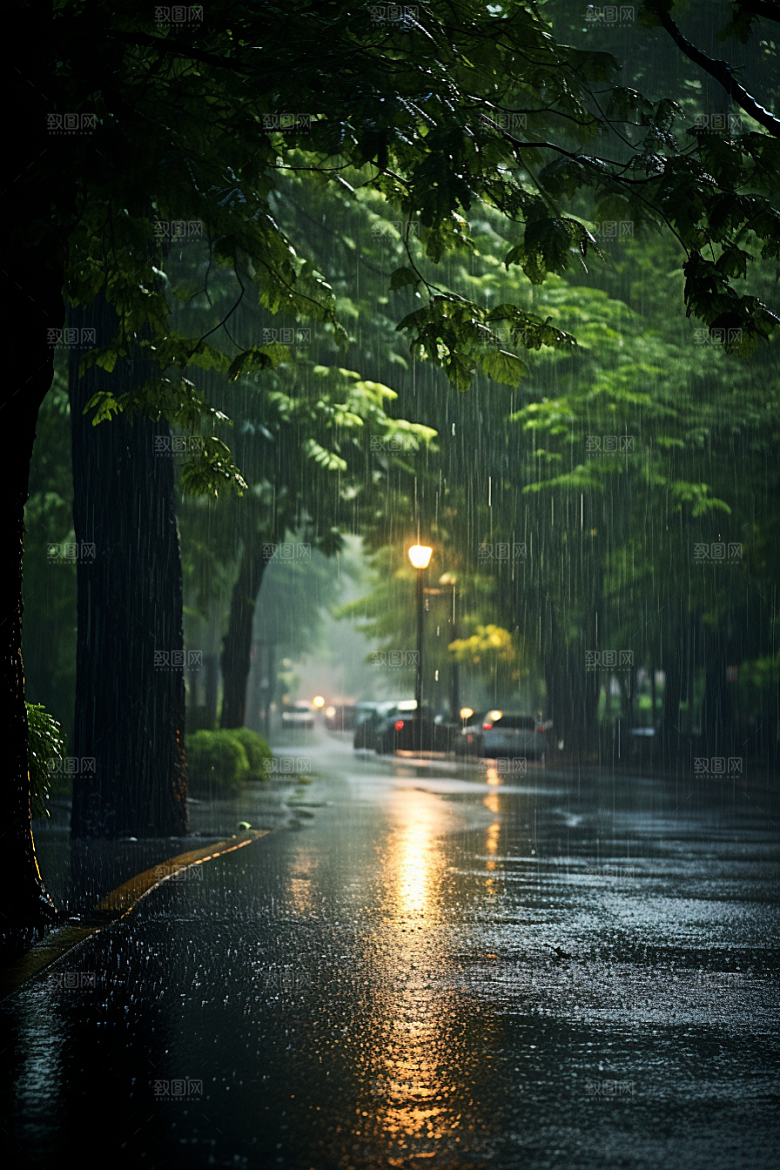 暴雨环境大雨摄影图