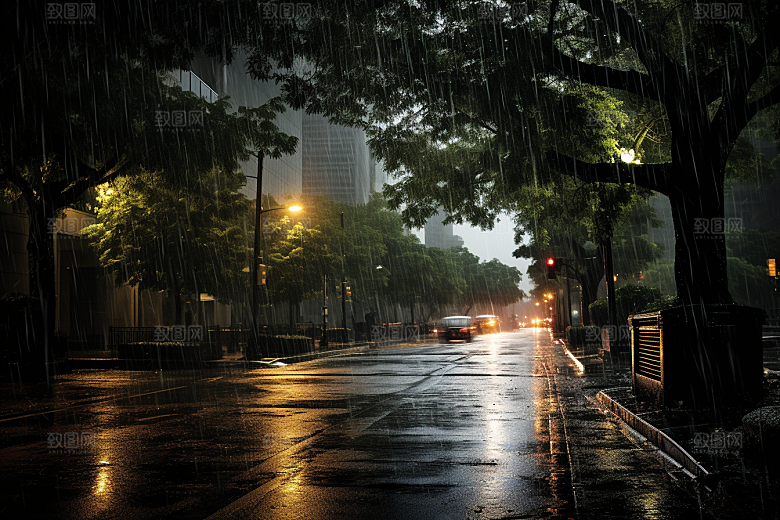 暴雨安静户外摄影图