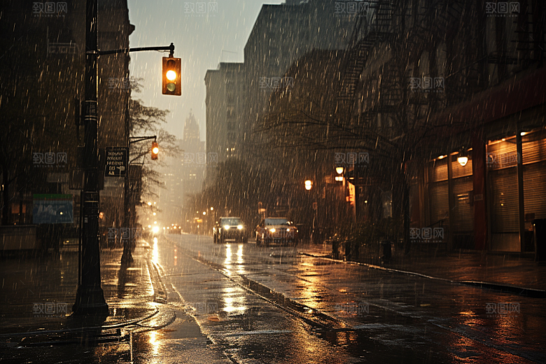 暴雨下雨雨天摄影图