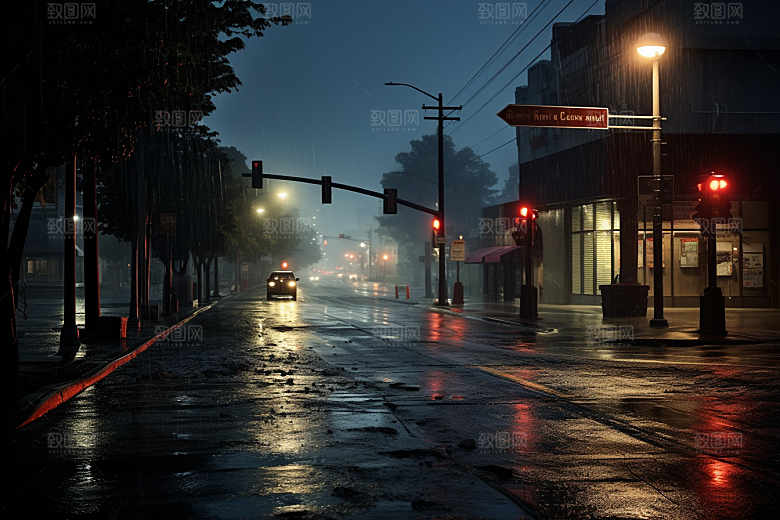 暴雨安静大雨摄影图