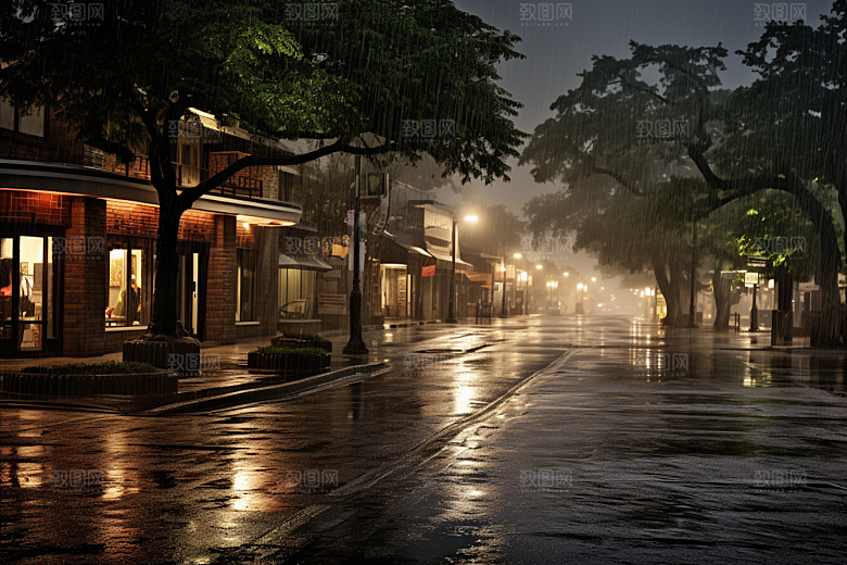 暴雨雨夜室外摄影图