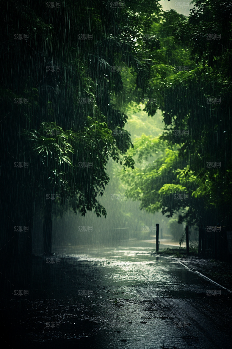 暴雨室外雨夜摄影图