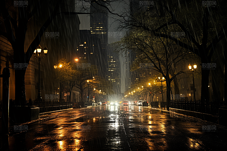 暴雨高清大雨摄影图