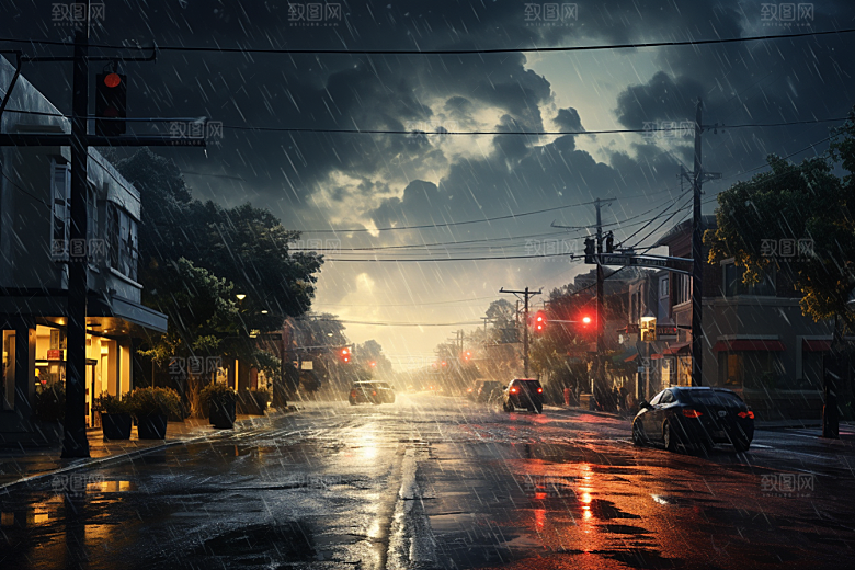 暴雨雨天高清摄影图