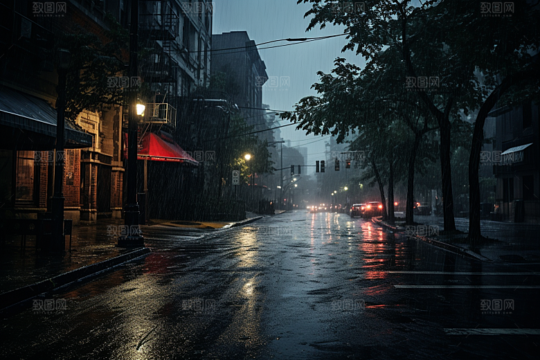 暴雨大雨自然摄影图
