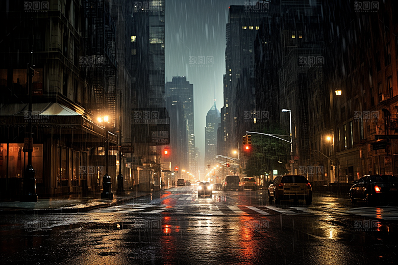 暴雨下雨自然摄影图