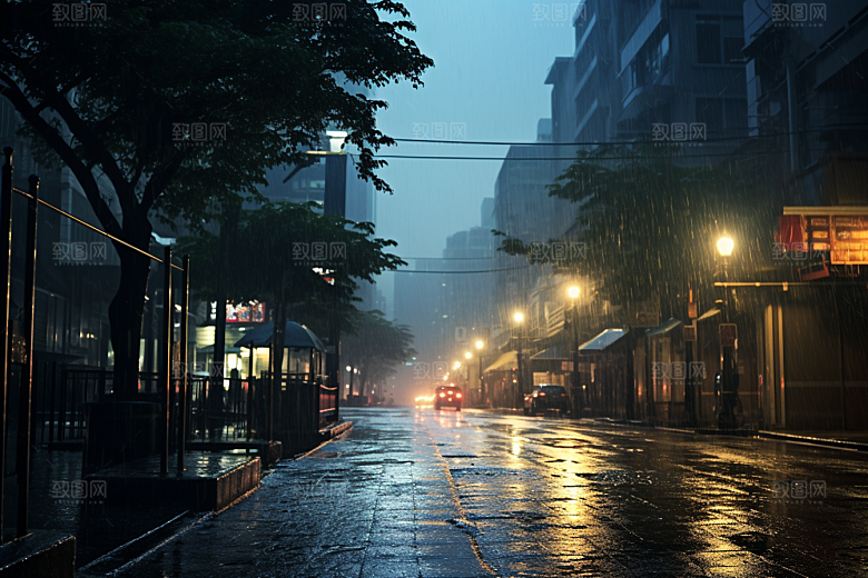 暴雨大雨自然摄影图