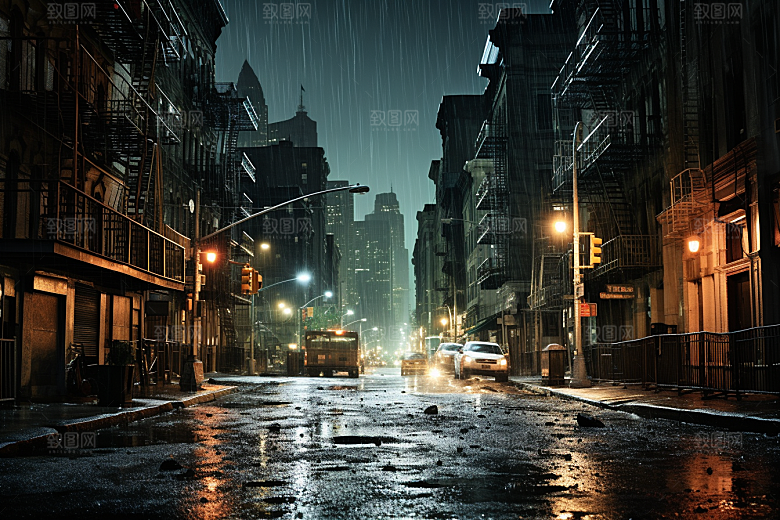暴雨高清下雨摄影图