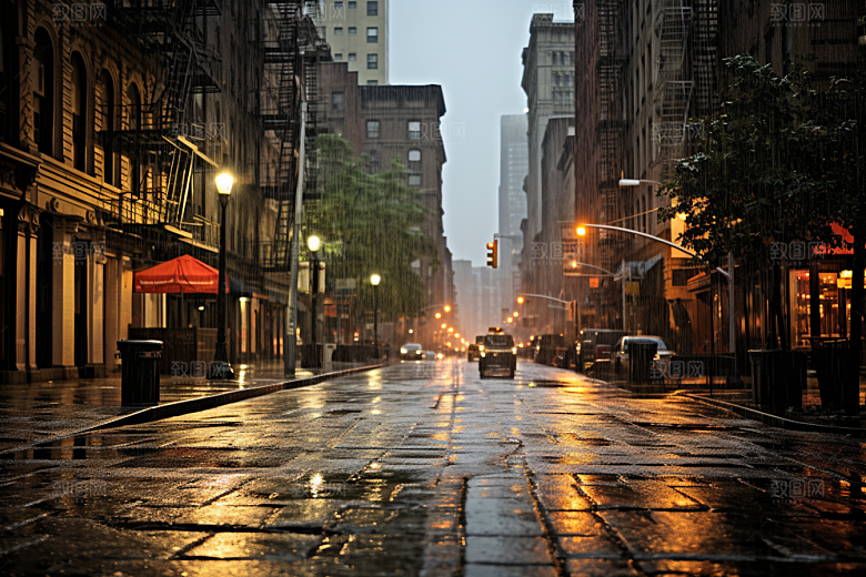 暴雨高清雨天摄影图