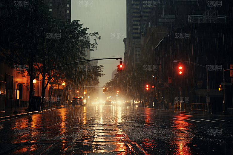 暴雨雨夜高清摄影图