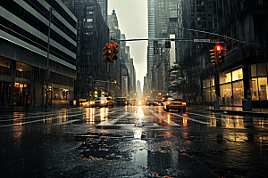 暴雨自然雨夜摄影图