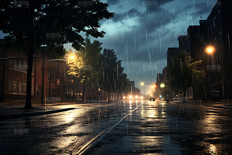 暴雨下雨自然摄影图