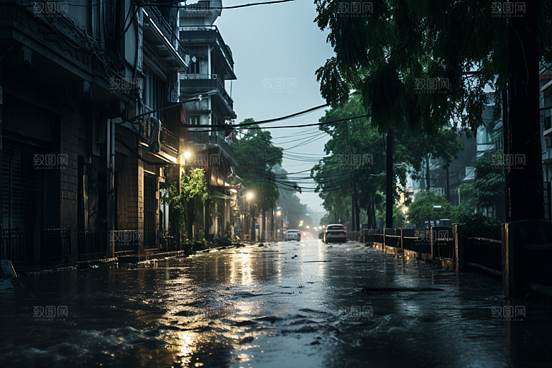 暴雨雨天环境摄影图