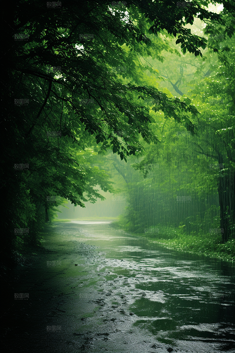 暴雨雨夜户外摄影图